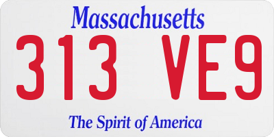 MA license plate 313VE9
