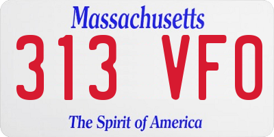 MA license plate 313VF0