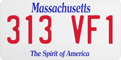 MA license plate 313VF1