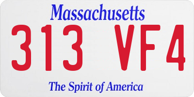 MA license plate 313VF4
