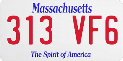 MA license plate 313VF6