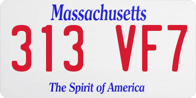 MA license plate 313VF7
