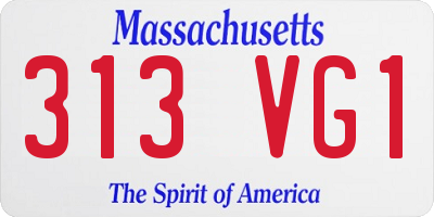 MA license plate 313VG1