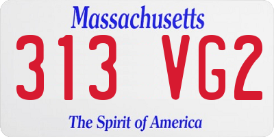 MA license plate 313VG2