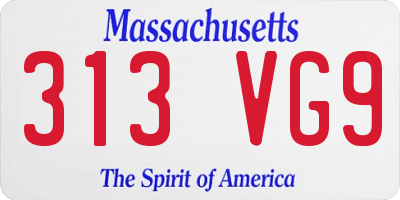 MA license plate 313VG9
