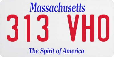 MA license plate 313VH0