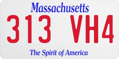 MA license plate 313VH4