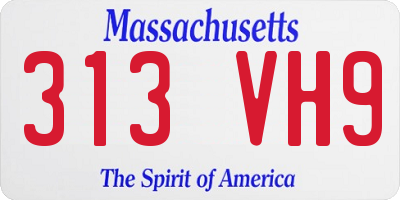 MA license plate 313VH9