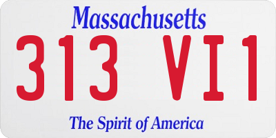 MA license plate 313VI1