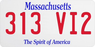 MA license plate 313VI2