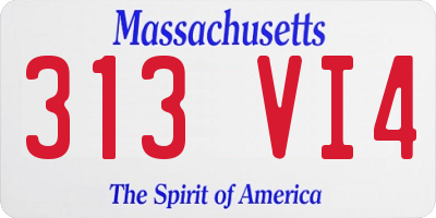 MA license plate 313VI4