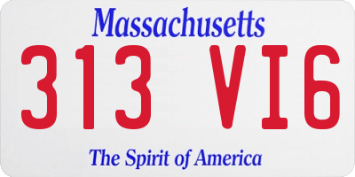 MA license plate 313VI6