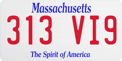 MA license plate 313VI9
