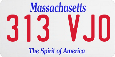 MA license plate 313VJ0