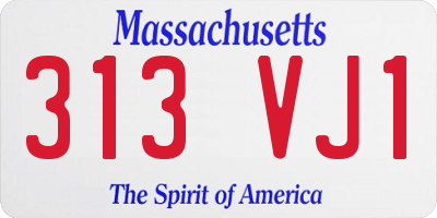 MA license plate 313VJ1