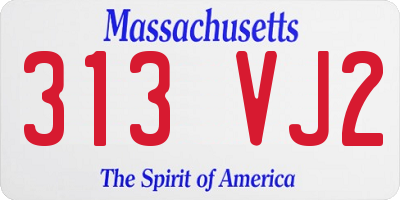 MA license plate 313VJ2