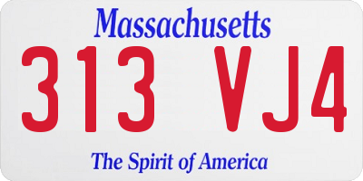MA license plate 313VJ4