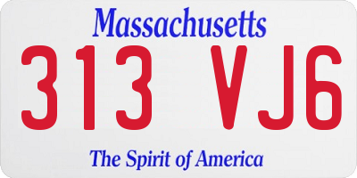 MA license plate 313VJ6