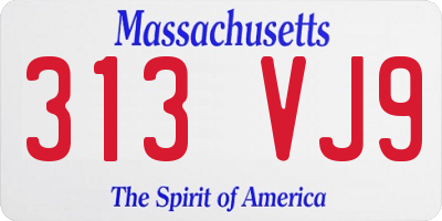 MA license plate 313VJ9