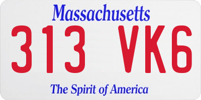 MA license plate 313VK6