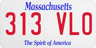 MA license plate 313VL0