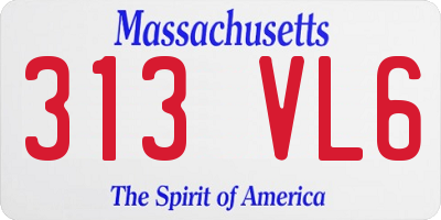 MA license plate 313VL6