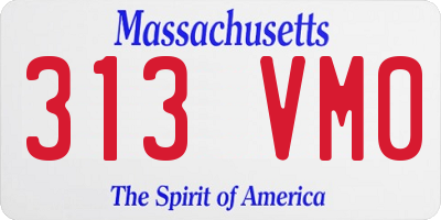 MA license plate 313VM0