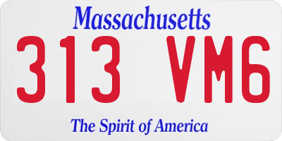 MA license plate 313VM6