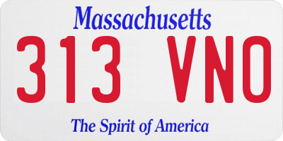 MA license plate 313VN0