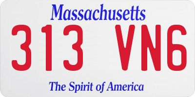 MA license plate 313VN6