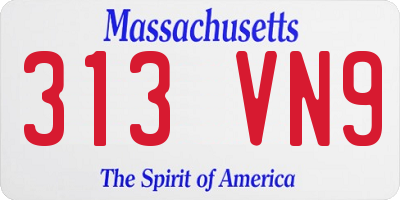 MA license plate 313VN9