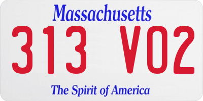 MA license plate 313VO2