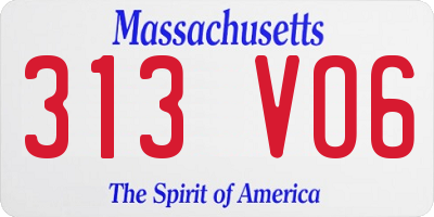 MA license plate 313VO6