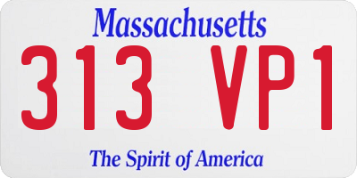 MA license plate 313VP1