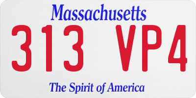 MA license plate 313VP4