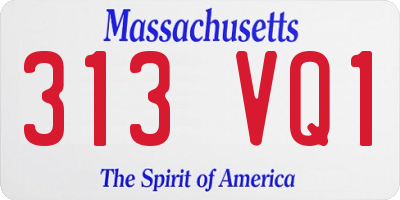 MA license plate 313VQ1
