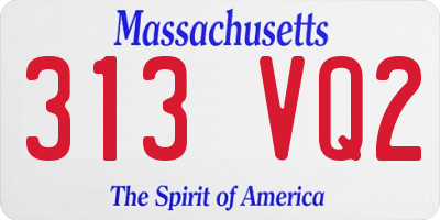 MA license plate 313VQ2