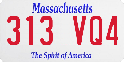MA license plate 313VQ4
