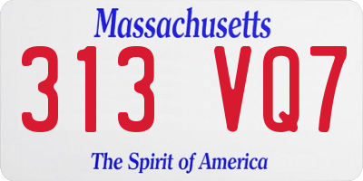 MA license plate 313VQ7