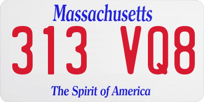 MA license plate 313VQ8