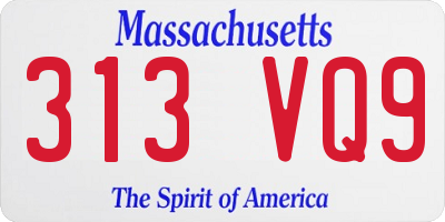 MA license plate 313VQ9