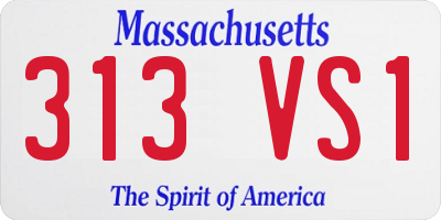 MA license plate 313VS1