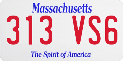 MA license plate 313VS6