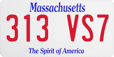 MA license plate 313VS7