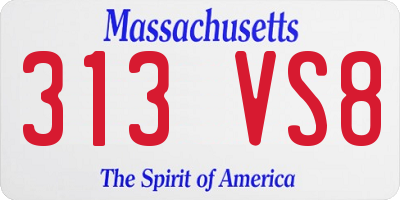 MA license plate 313VS8