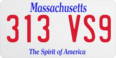 MA license plate 313VS9