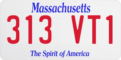 MA license plate 313VT1