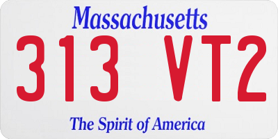 MA license plate 313VT2