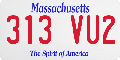 MA license plate 313VU2