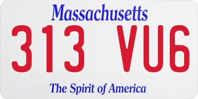 MA license plate 313VU6